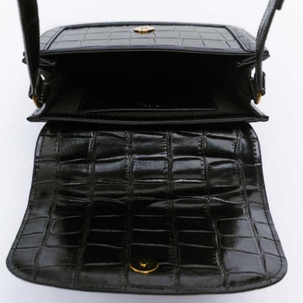 Zara Sale New With Tags Mini Crossbody Animal Print Black Bag, nwt - Picture 8 of 10